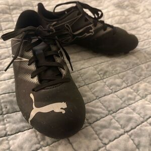 Puma Kids Black and White Soccer Cleats